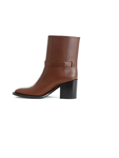 Buty do kostki Burberry skórzane brązowe