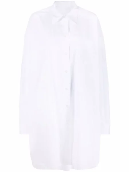 Rochie tip cămașă Maison Margiela din poplin de costum alb