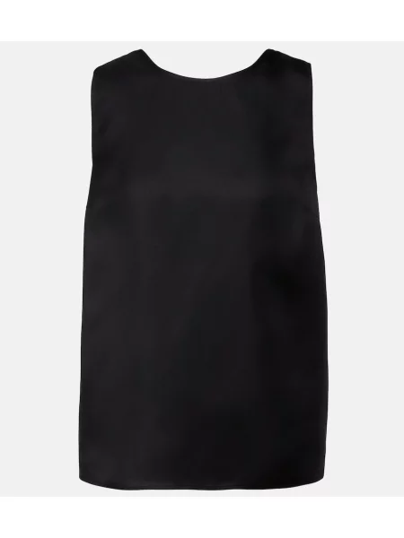 Top Loulou De Saison de mătase negru