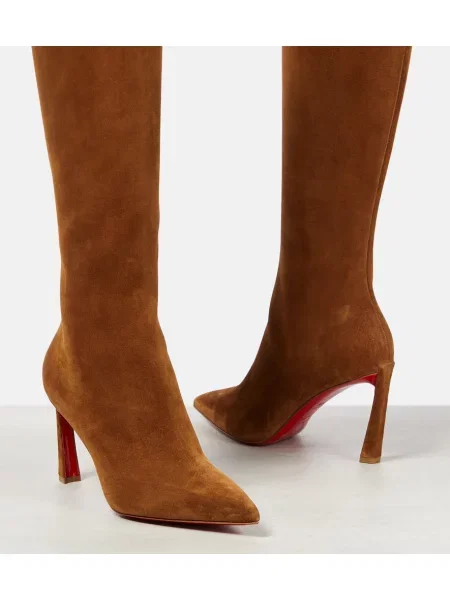 Škornji Christian Louboutin iz semiša rjava