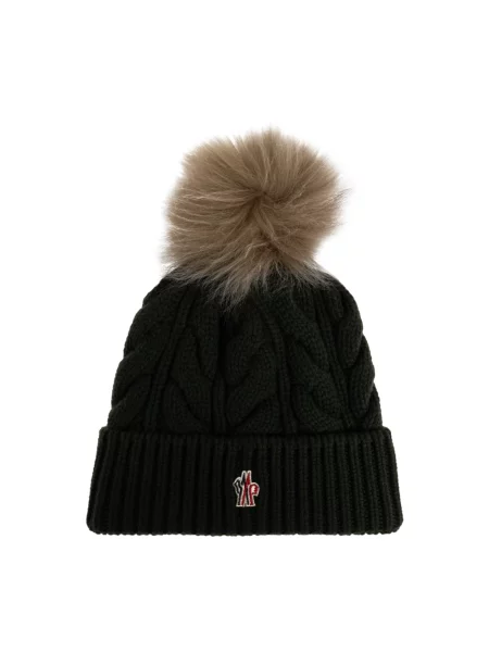 Czapka Moncler wełniana zielona