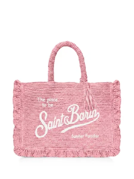 Geantă shopper Mc2 Saint Barth cu franjuri roz