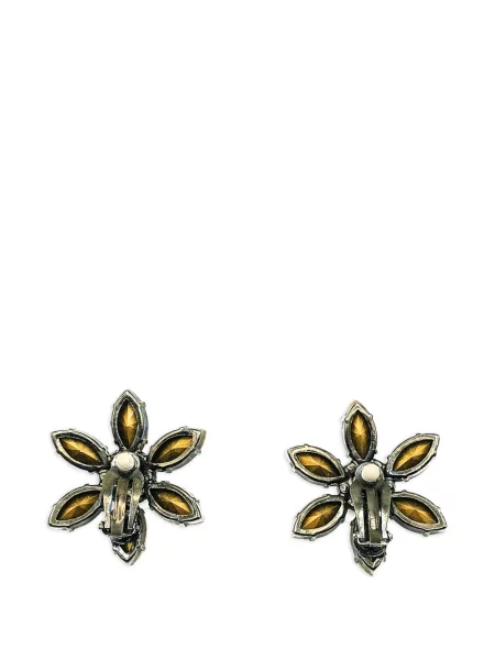 Gėlėtos auskarai Jennifer Gibson Jewellery su kristalais sidabrinė