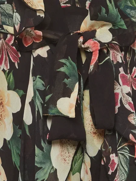 Rochie maxi Nicholas cu model floral cu imagine negru