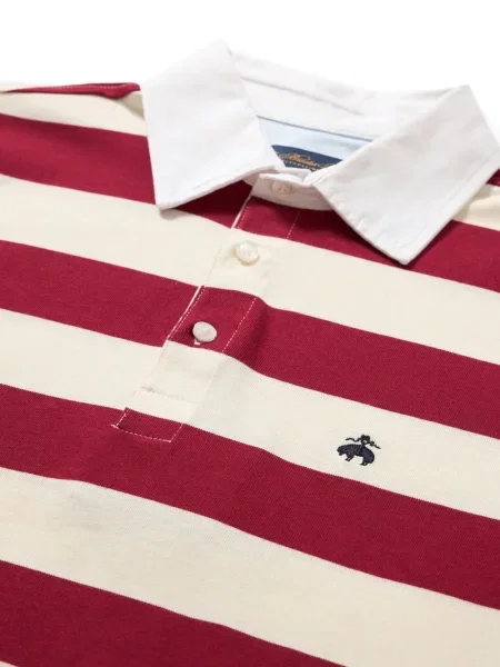 Поло тениска Brooks Brothers на райета червено