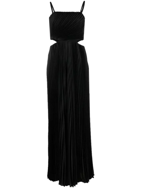 Salopetă Alice + Olivia fără mâneci plisată negru