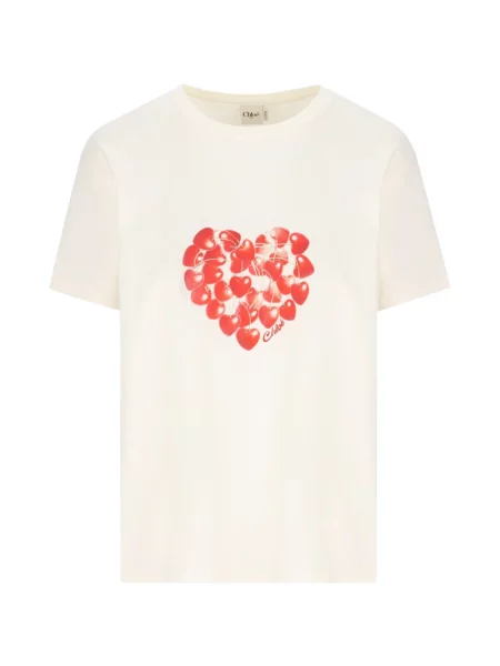 Tricou Chloé cu imagine cu motiv cu inimi