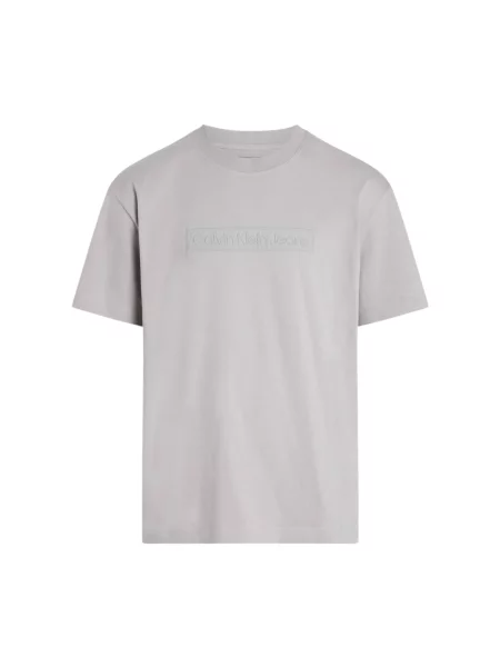 Haftowana koszulka Calvin Klein Jeans szara