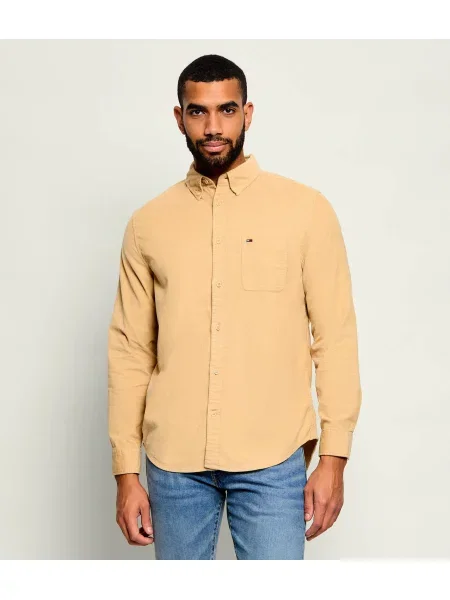 Tommy Jeans Cămașă | catifea reiată bej
