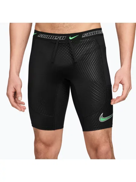 Pantaloni scurți de alergare pentru bărbați Nike Stride black/illusion green negru