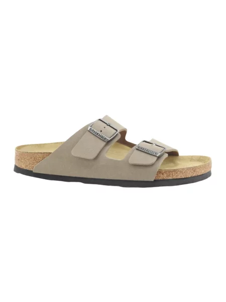 Klapki Birkenstock skórzane beżowe