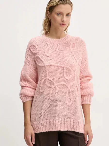 MUNTHE pulover de lana TAHLIS femei light roz