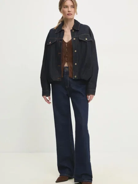 Джинсова куртка Answear.LAB перехідна oversize синій