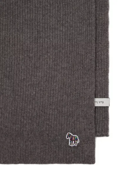 Fular Paul Smith cu model zebră cu nervuri gri