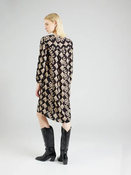 Oblekové košeľové šaty Fashionhunters s potlačou čierna