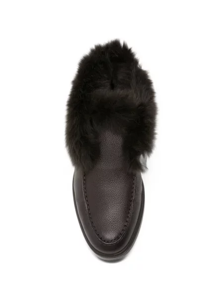 Δερμάτινα loafers Santoni καφέ
