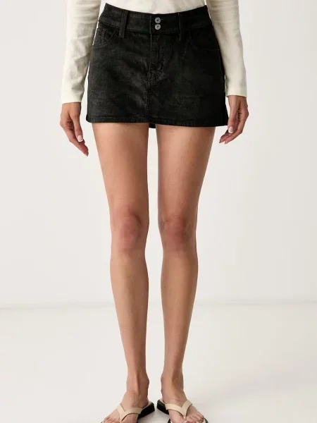 Levi's fustă din catifea reiată MINI ND negru