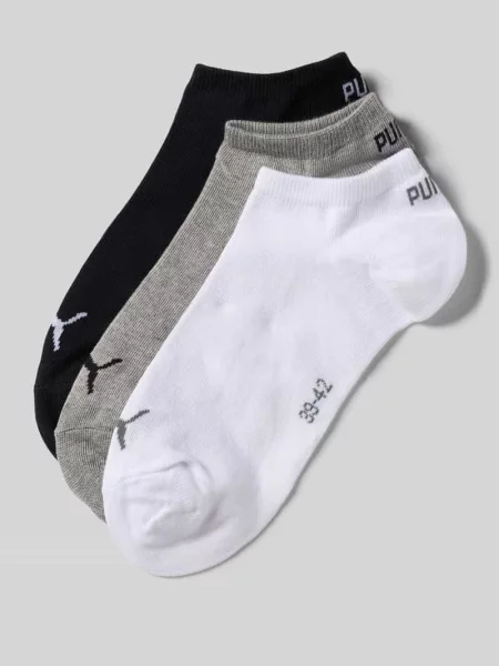 Krótkie skarpety z detalami z logo w zestawie 3 szt. Puma białe