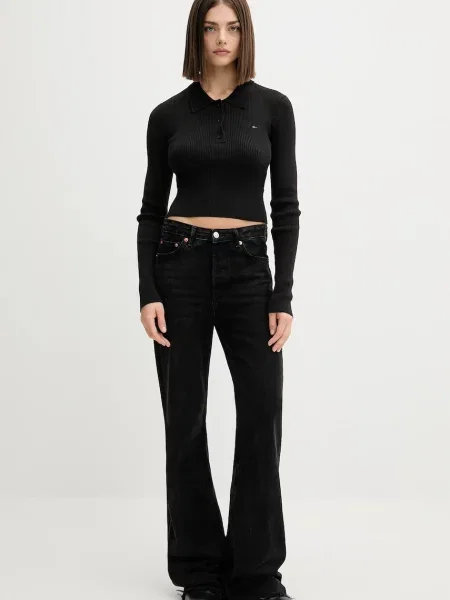Tommy Jeans Pulover črna