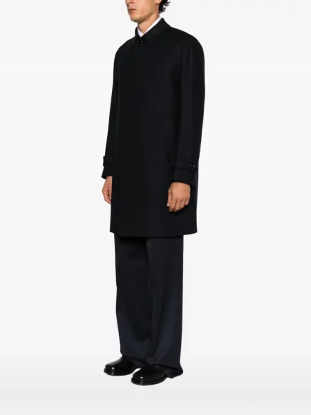 Palton Lardini cu model herringbone albastru