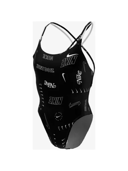 Nike Swim Modern Spiderback Jednoczęściowy strój kąpielowy czarno-biały 24 biały