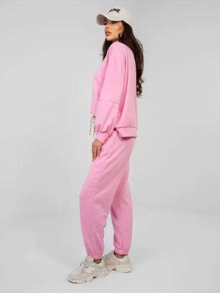 Pantaloni de trening Italy Moda cu legături roz