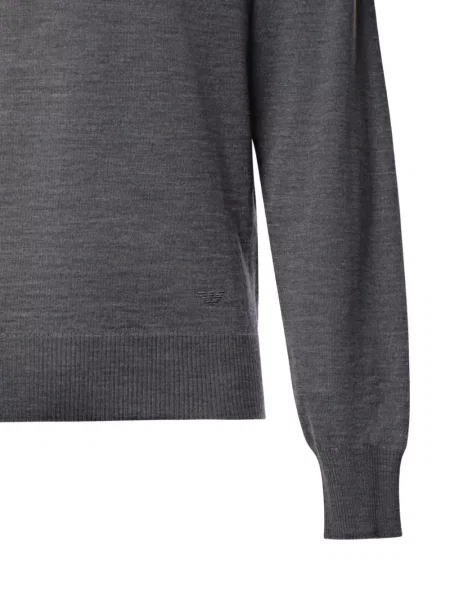 Пуловер Emporio Armani бродиран сиво
