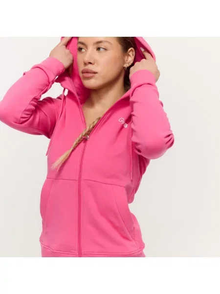 Bluza fitness z kapturem i zamkiem Limitless różowa