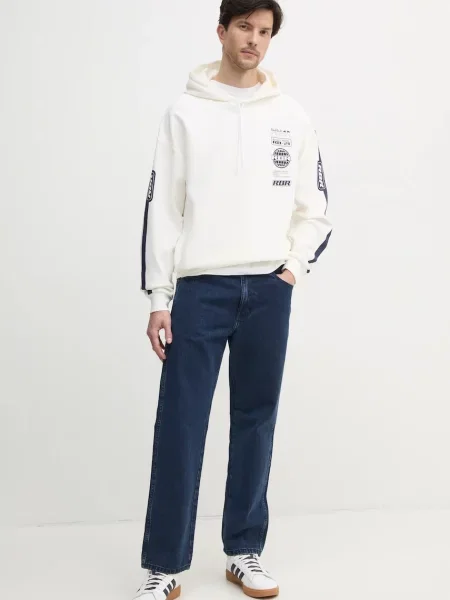 Кофта Red Bull Racing x Pepe Jeans LOGO STACK HOODY з капюшоном з принтом бежевий