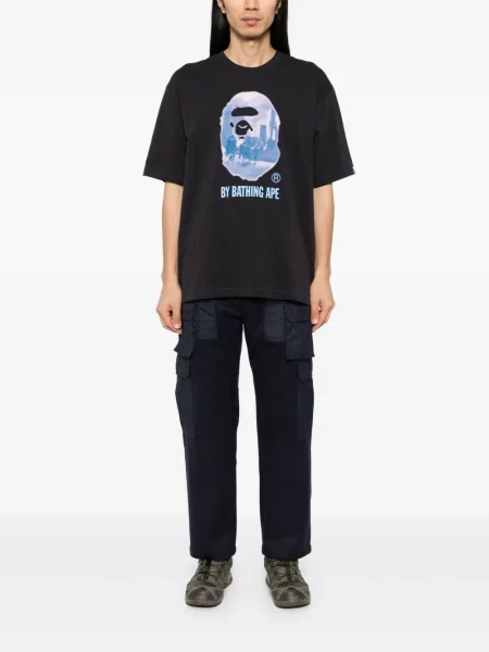 Tricou A Bathing Ape® cu imagine negru