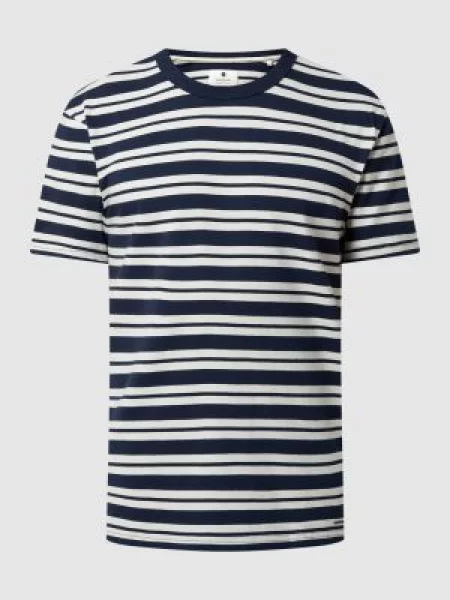 T-shirt o kroju relaxed fit z bawełny ekologicznej Anerkjendt granatowa