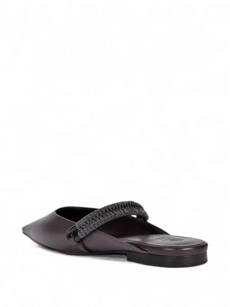 Με τιράντες mules Brunello Cucinelli χωρίς τακούνι περιδέραιο καφέ
