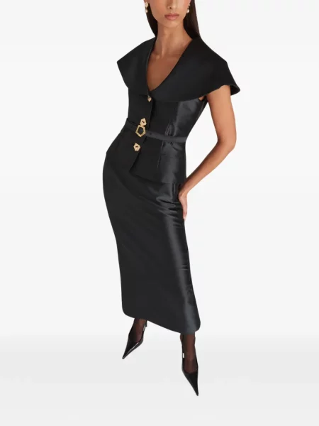 Cu centură rochie midi Violante Nessi negru