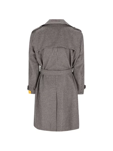 Παλτό Tagliatore houndstooth διπλόκουμπα καφέ