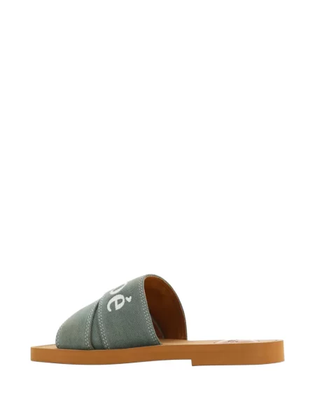 Sandale Chloé cu broderie verde