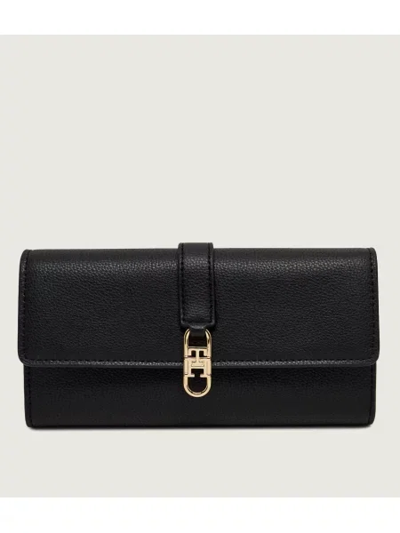 Tommy Hilfiger Pénztárca Th Libre Large Flap Wallet fekete