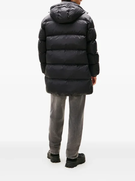 Palton Tommy Jeans cu glugă negru