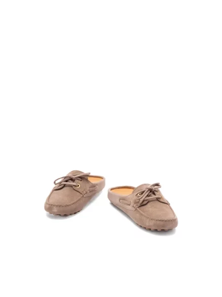 Klapki Tod's skórzane beżowe