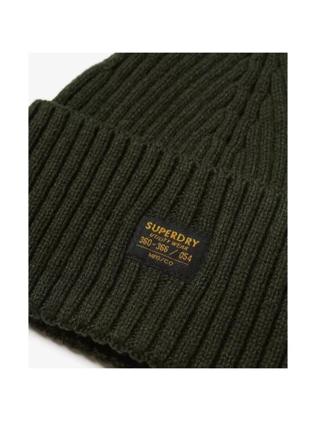 Dziecięca czapka z dzianiny Superdry Workwear zielona