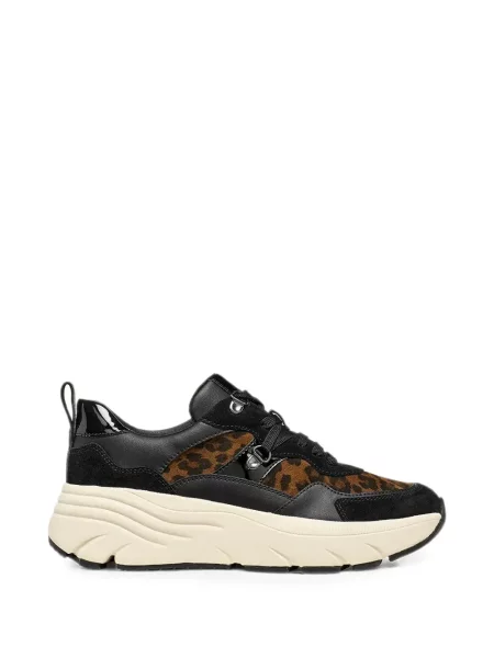 Sneakerși Geox cu imagine cu model leopard negru