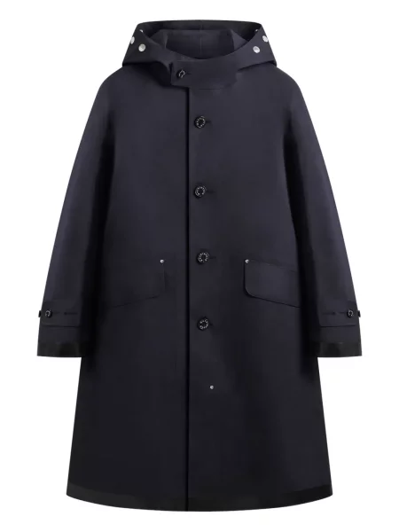 Palton Mackintosh cu glugă albastru