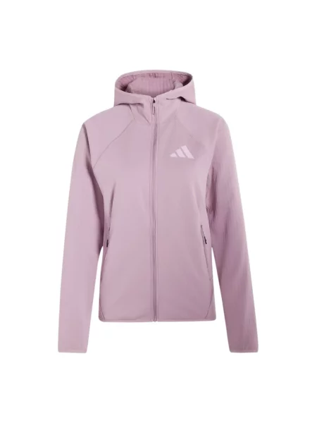 Długi top sportowy Adidas z długim rękawem na siłownię różowy