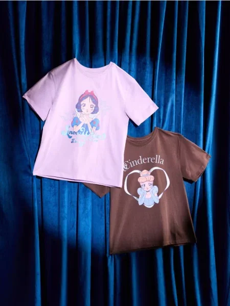 Sinsay trička s potiskem 2 pack Disney Princess vícebarevná