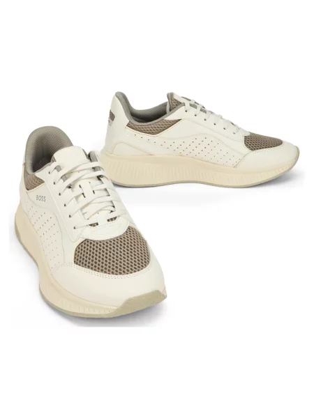 Sneakersy Boss skórzane beżowe