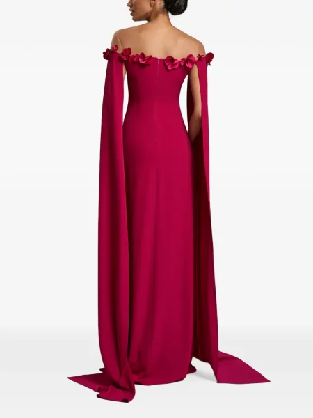 Rochie Cristallini cu model floral cu aplicații roz