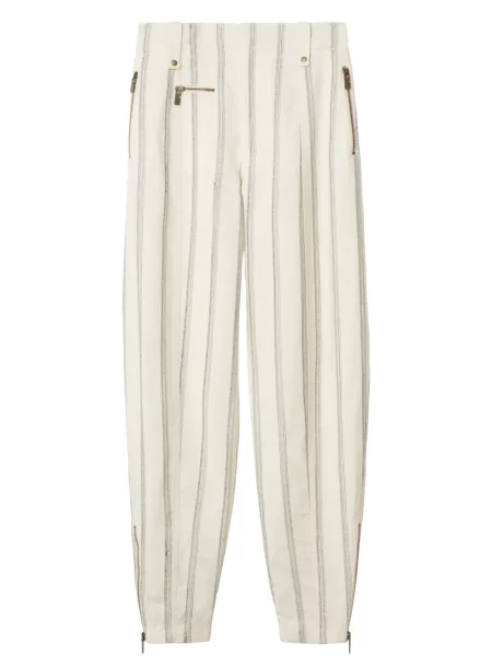 Pruhované kalhoty Burberry bílé