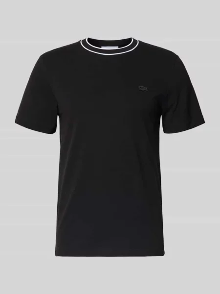 T-shirt o kroju regular fit z mieszanki bawełny Lacoste czarna