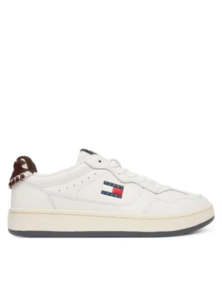 Tommy Jeans Сникърси Archive Calf Hair Tab Екрю