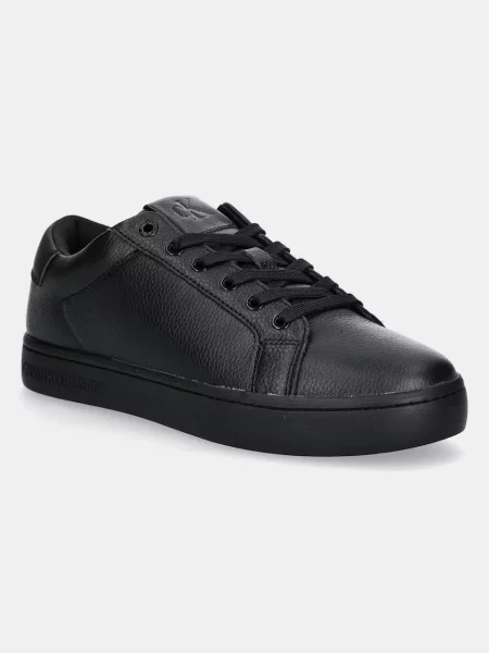 Lniane trampki Calvin Klein Jeans klasyczne czarne