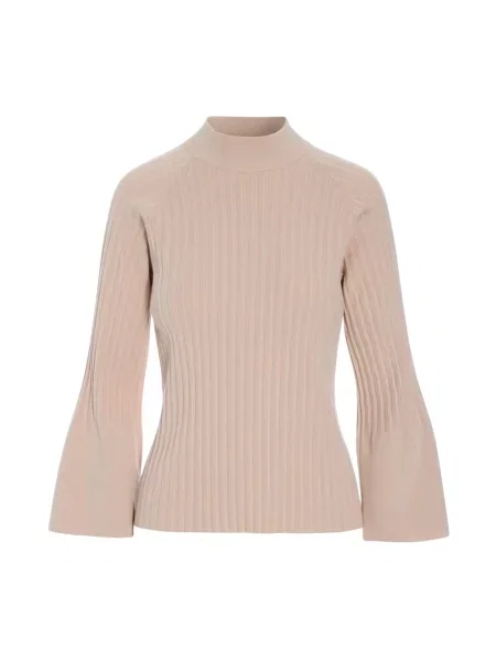 Dzianinowy sweter z golfem Bitte Kai Rand do golfa beżowy